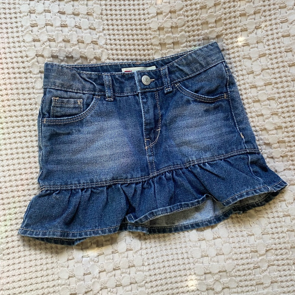 Levi's Sparkly Denim Ruffle Skirt
